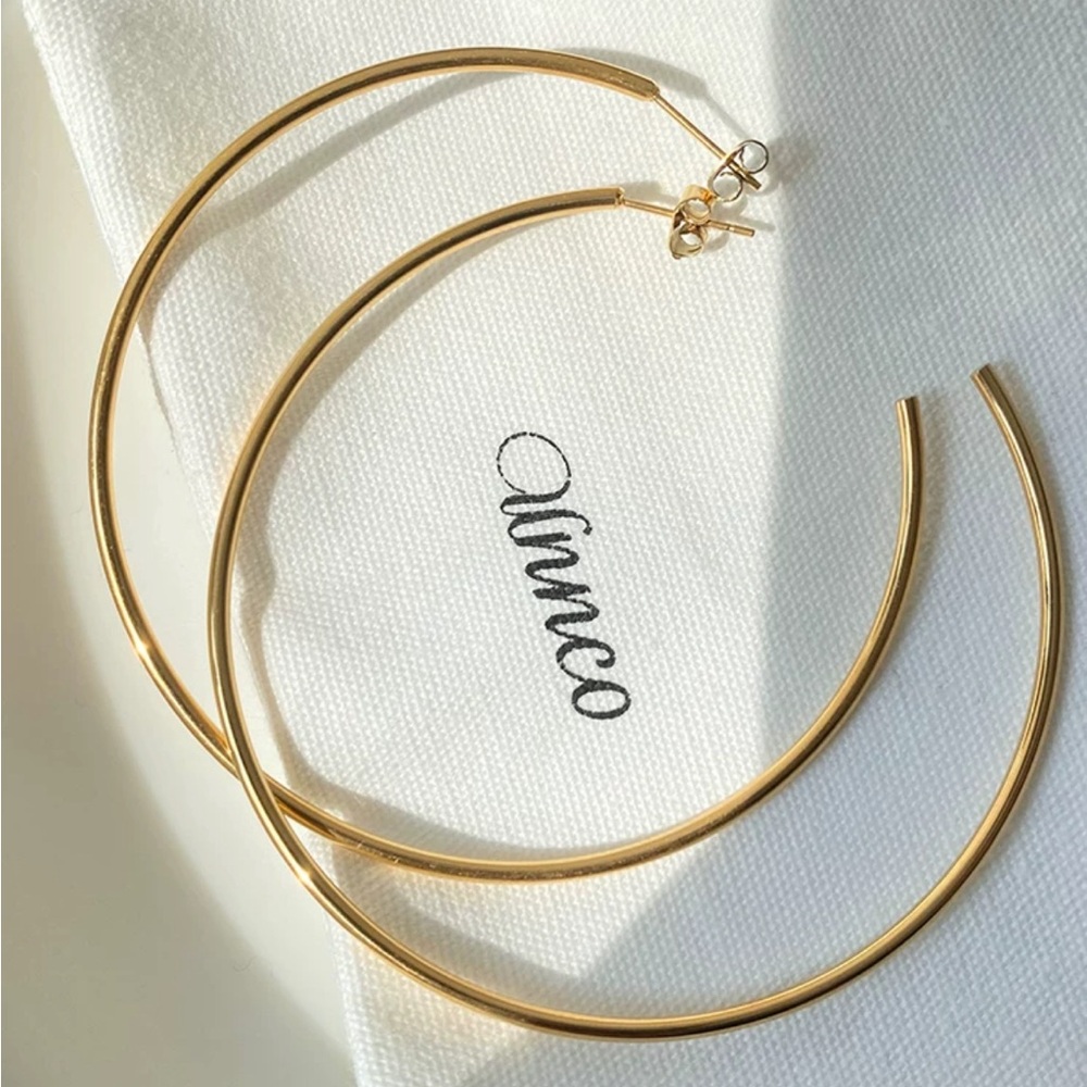Open Gold Hoop Earrings New